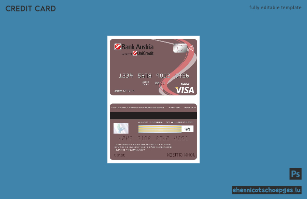 Beispielvorschau der Austria Bank Austria Visa-Karte